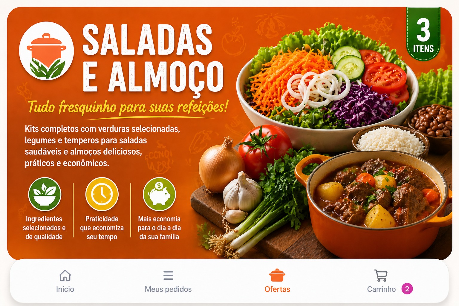 SALADA E ALMOÇO